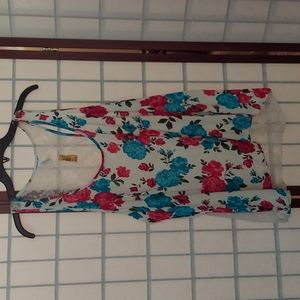 Floral with lace back tank top